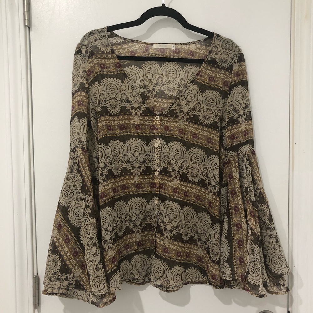 Millau Boho Hippy Tribal Aztec Summer Blouse S - Picture 3 of 8